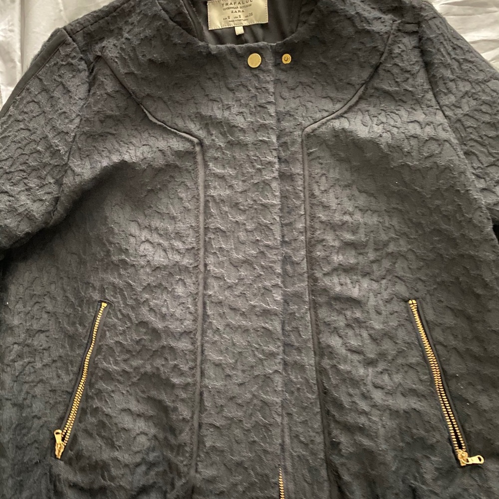 Zara Jacket Black with gold zipper